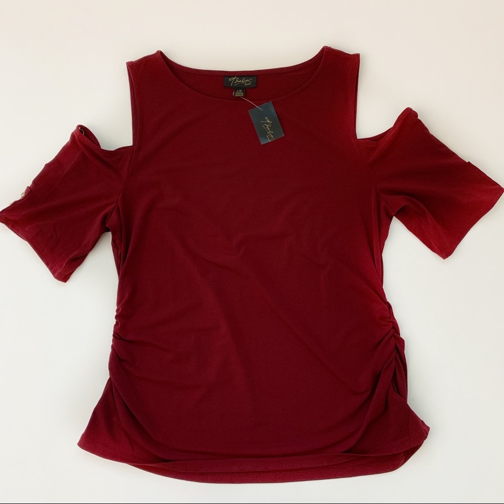 Thalia Sodi Cold Shoulder Ruched Top